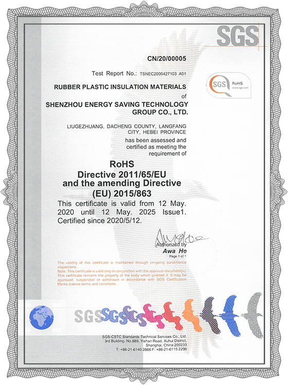 SGS Certificate